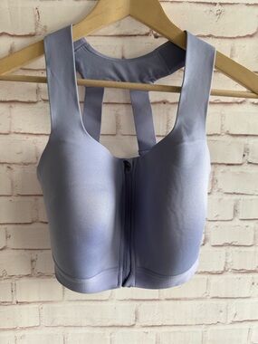 Front-Zip Support Sports Bra - Lavender